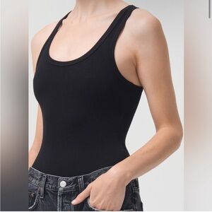 Agolde Black Fitted Bodysuit